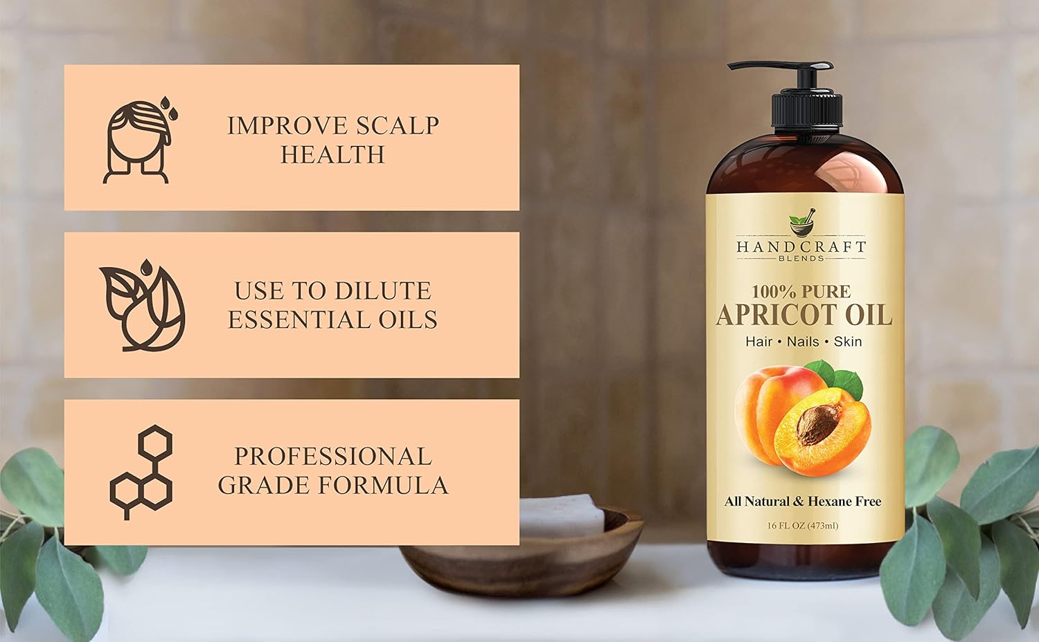 Handcraft Blends Lightweight Massage Set: Apricot Kernel Oil and Grapeseed Oil – (2 x 16 Fl Oz) – 100% Pure & Natural – Non-Greasy Carrier Oils for Oily or Sensitive Skin