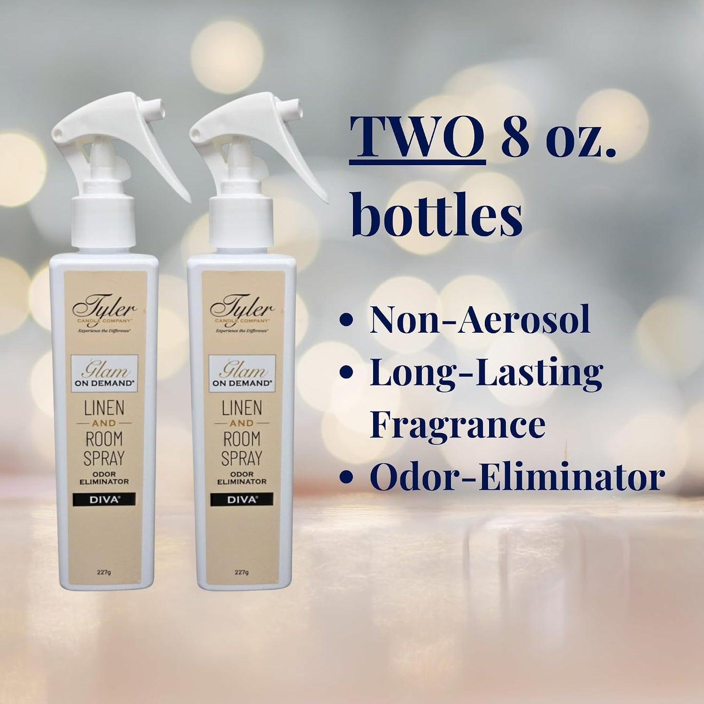Tyler Diva Room Spray - Glam on Demand 2 Pack - Tyler Linen and Room Spray Bundle with AutoGlam and Stain Remover Pen - Diva Air Freshener and Odor Eliminator