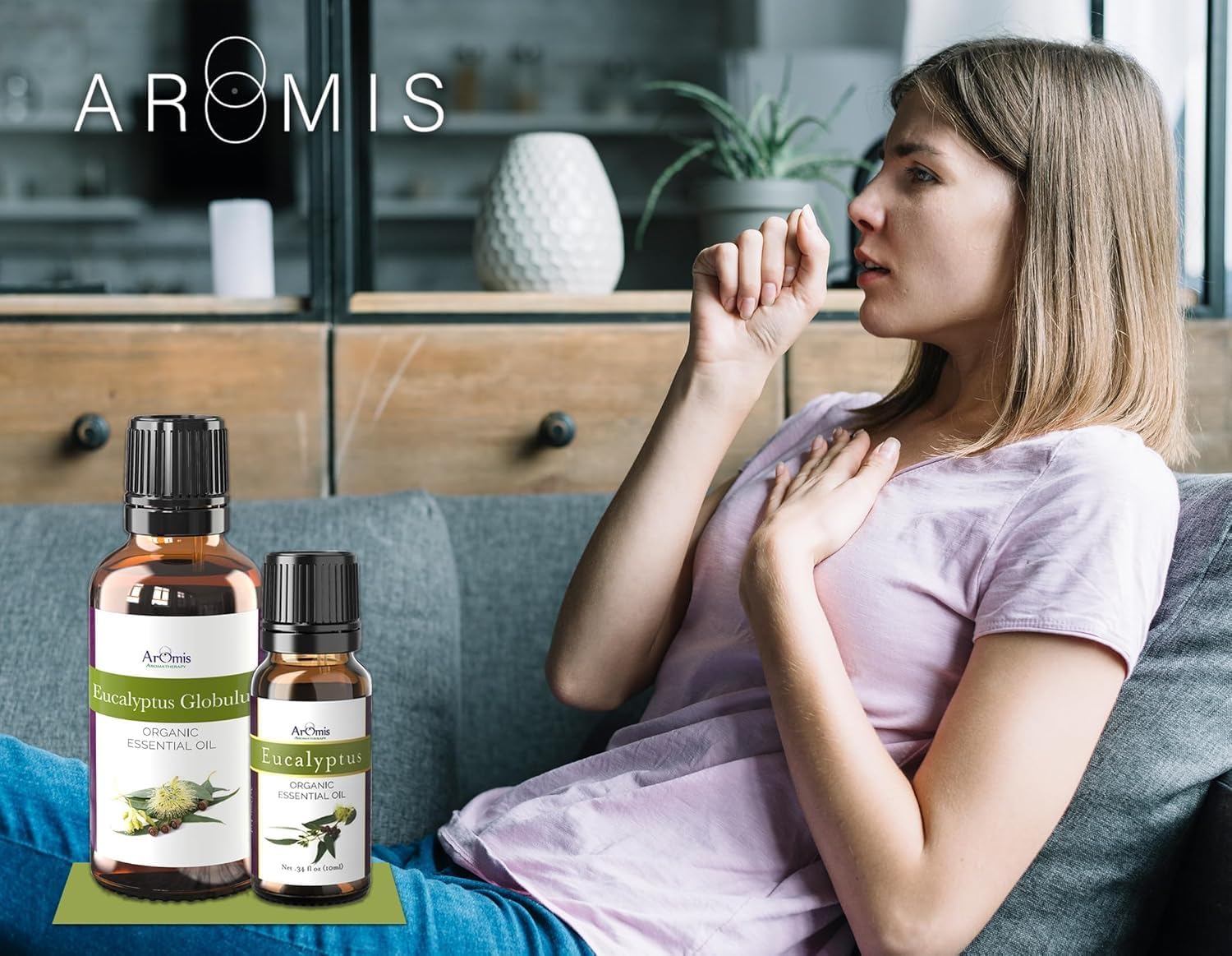 ArOmis Eucalyptus Globus Essential Oil - Certified Organic - 100% Pure Therapeutic Grade - Undiluted, Natural, Premium, Massage Oil, Oils Perfect for Aromatherapy, Diffuser