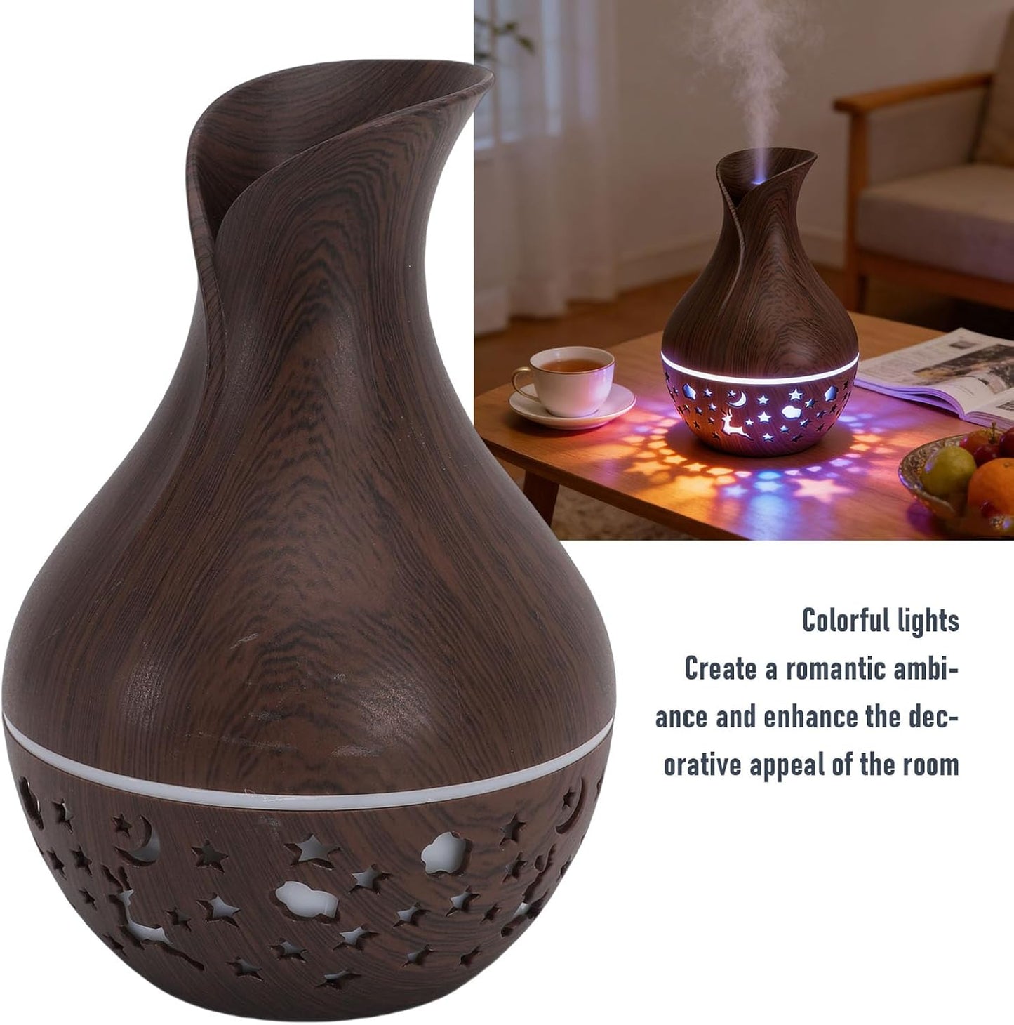 Yctze Portable Mini Humidifier, Compact 100ml Essential Oil Diffuser with Colorful Light for Bedroom Office Car Travel in the Dry Autumn and Winter Seasons 4.66oz