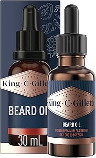 King C. Gillette Beard Oil for Men - Argan, Jojoba, Avocado, Macadamia Seed and Almond Oils - Moisturize and Soften Beard