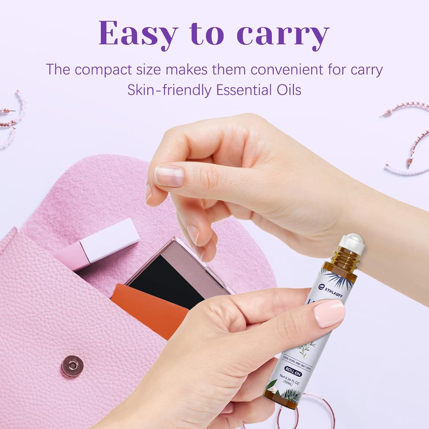 Lavender Essential Oil Roll On, Lavender Touch Essential Oil - 10 mL Roll On for Sleep and Relaxation