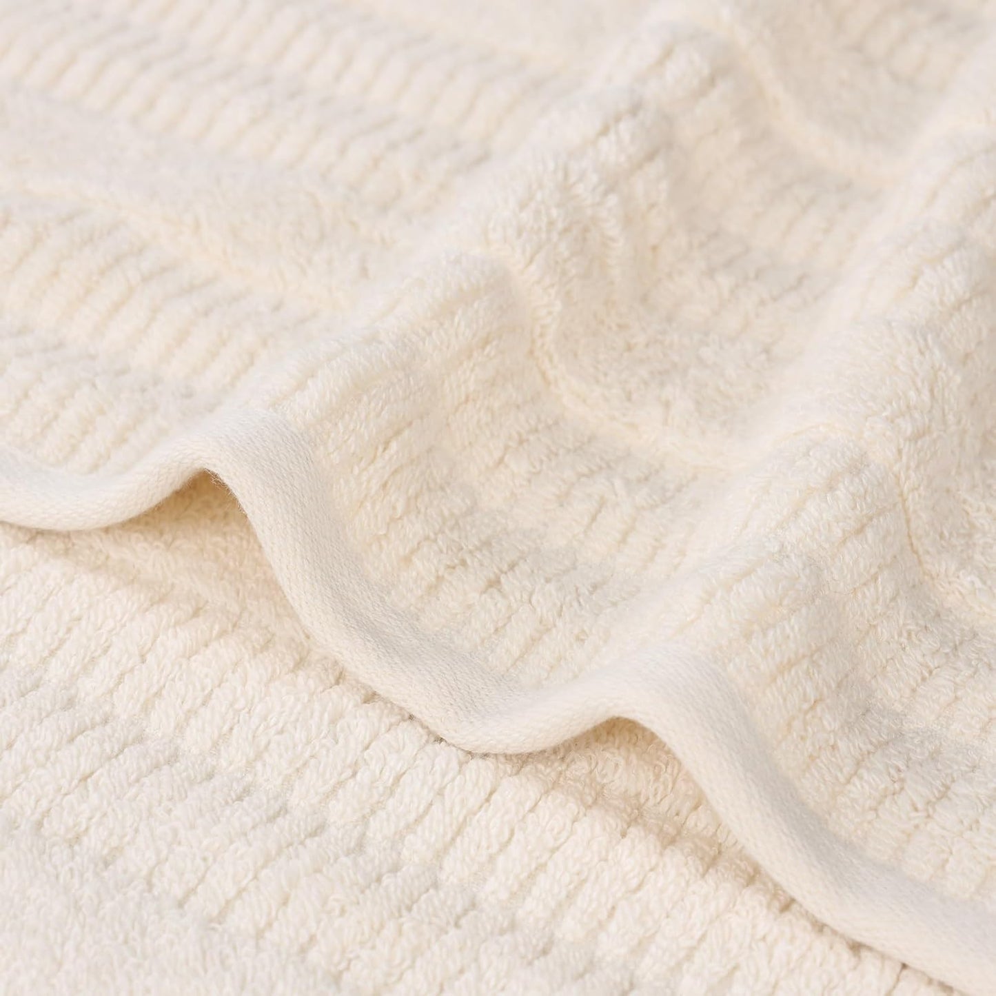 Superior Luxurious Classic Cotton Blend Towels, 12 Piece Set for Bathroom, Shower, Spa, Hotel, Super Soft, Quick Dry, Ultra Soft Mika Towels, 4 Bath, 4 Hand & 4 Washcloth, Ivory