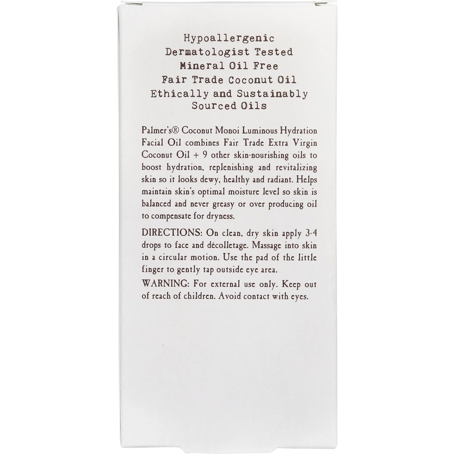 Palmer's Coconut Oil Formula Coconut Monoi Luminous Hydration Facial Oil, 1 Ounce