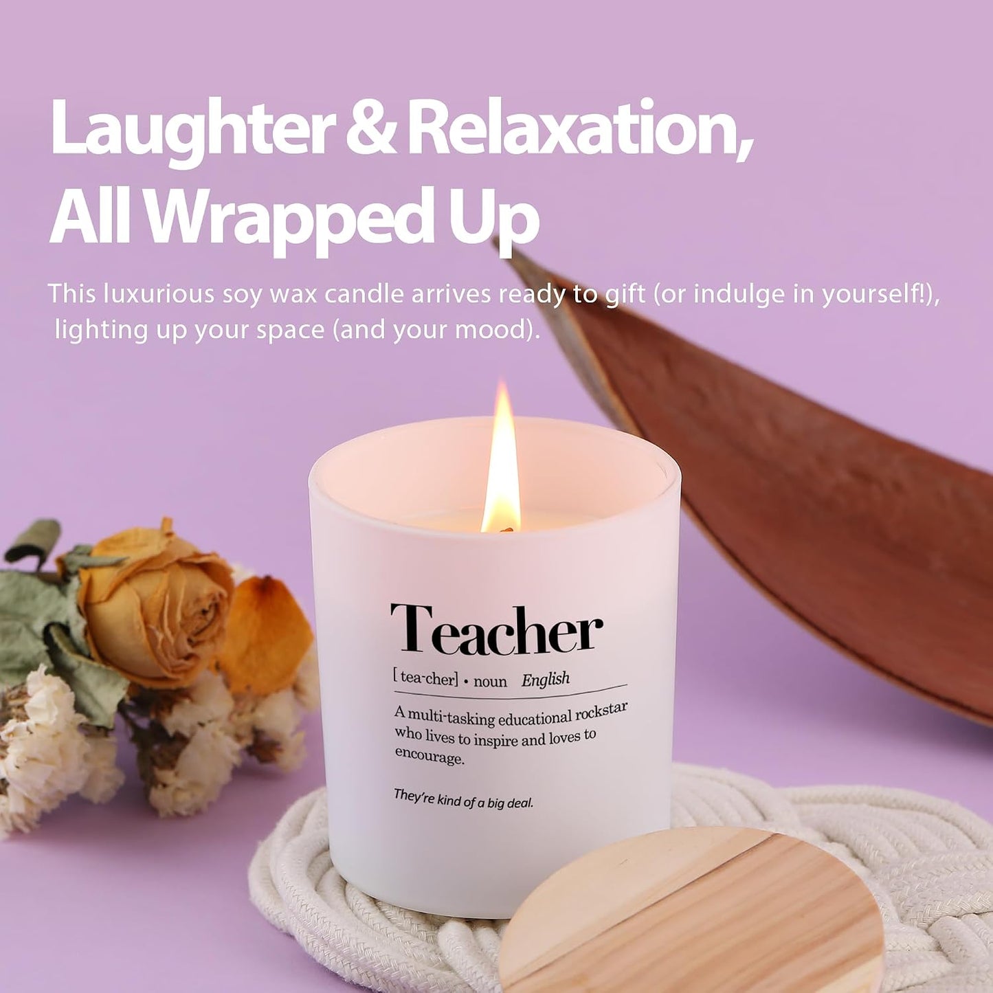 Teacher Definition Teacher Gifts Scented Candles Home Office Appreciation Gifts from Students End of the Year Gift to Professor Jar Candles Lavender Scent Soy Wax Candles 9.5 oz
