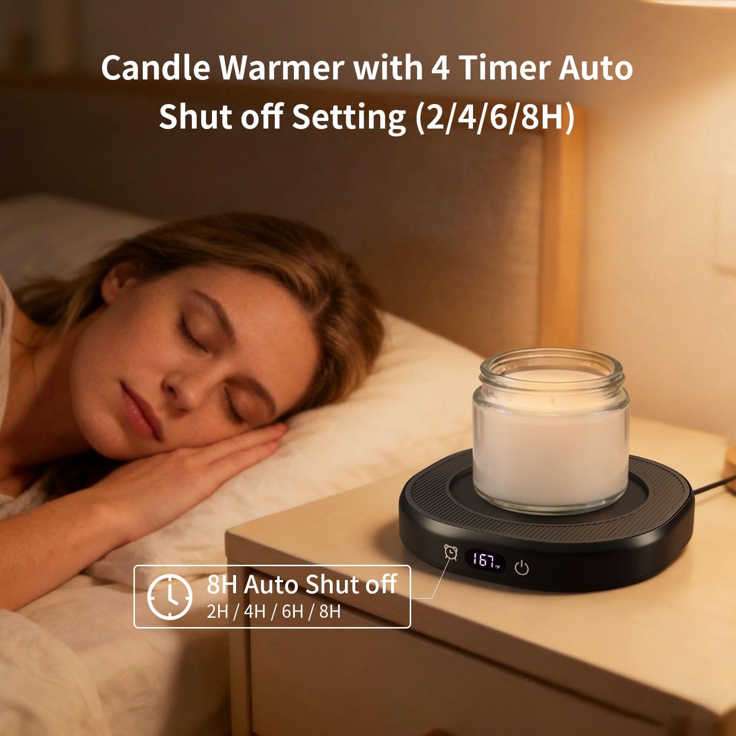 Coffee Mug Warmer & Mug Set, Electric Beverage Milk Tea Water Cup Warmer for Desk, Candle Warmer Plate with 4 Temp. Setting, Auto Shut Off for Home Office Birthday Present