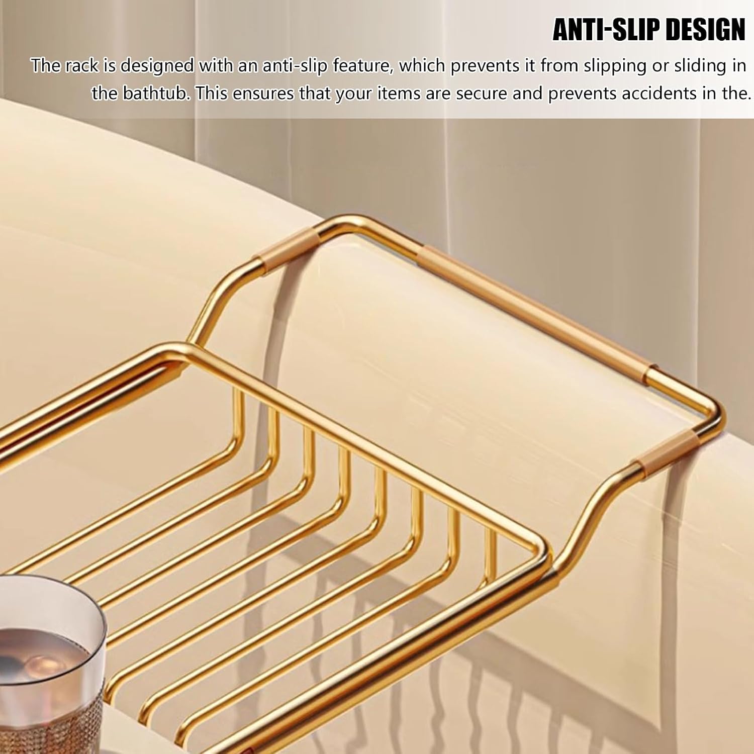 Bathtub Caddy Tray for Luxury Bath - Stainless Steel Bath Tub Table Shelf with Marble Chopping Board - Expandable Bath Tub Tray Bathtub Caddy Tray,A