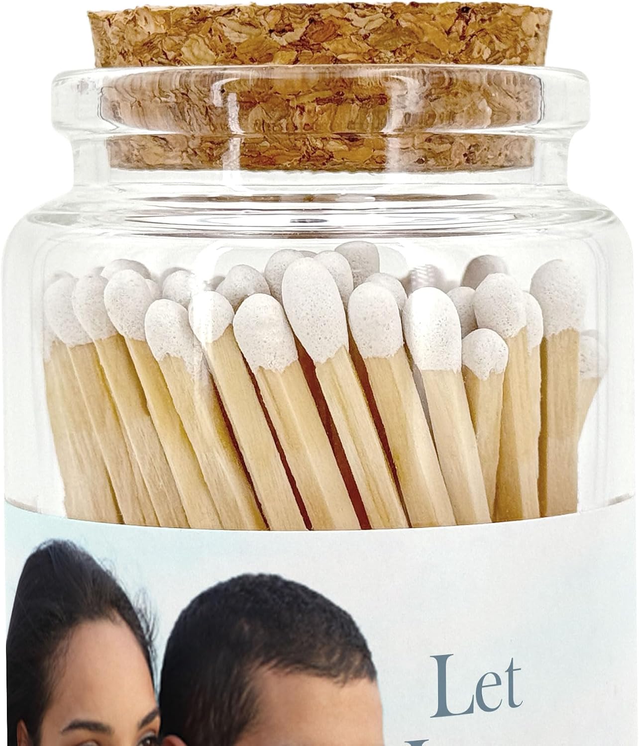 Personalized Custom Matches for Wedding Favors, Birthday Favors, Cigar Bar Matches, Wooden Matches in a Jar with Striker, Long Matches for Candles in Apothecary Glass Jar, Approx. 80 Safety Matches