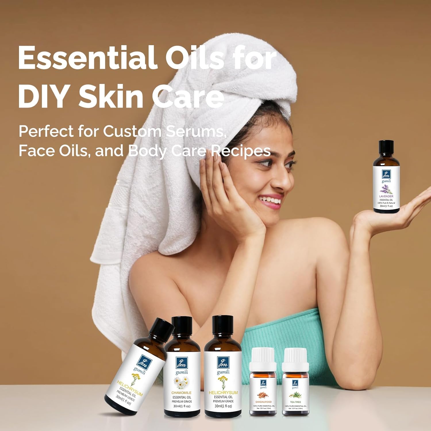 GM Gumili Tea Tree Oil for Skin, Hair, Nails, Face Body Wash, Foot Soak, Spray, 100% Pure Tea Tree Essential Oil - 30ml