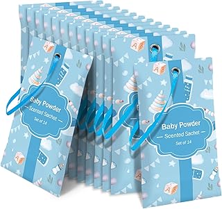 STRN Scented Sachets for Drawer and Closet, Baby Powder Scent Long-Lasting Sachets, 14 Packs for Home Fragrance, Small Space Air Freshener for Wardrobes