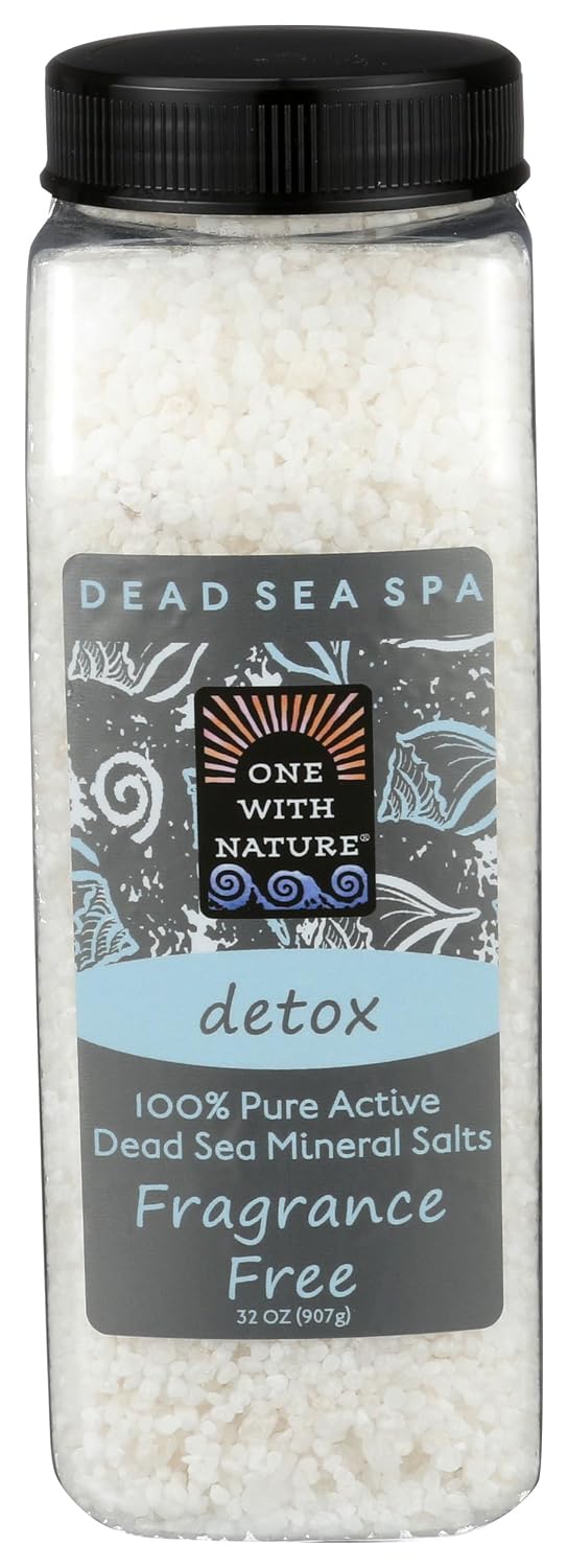 One With Nature, Bath Salts Dead Sea Fragrance Free, 32 Ounce