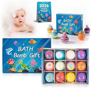 Bath Bombs with Toys Inside for Kids Toddler 1-3 Fizz Bathbombs Surprise Natural Organic Bubble Balls Boys and Girls Gifts Bulk Beads Foam Bubbly Ocean Burbujas para Bañera Niños