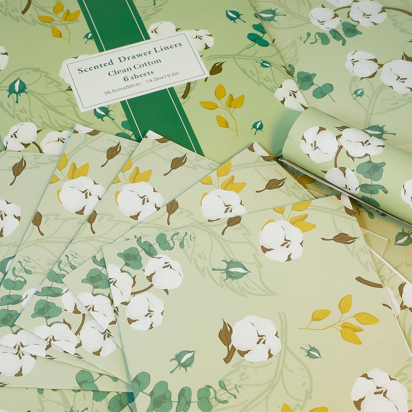 SCENTORINI Scented Drawer Liners for Dresser, 6 Sheet Clean Cotton Scent Drawer Paper Liners for Bedroom Drawer Home Closet Shelf