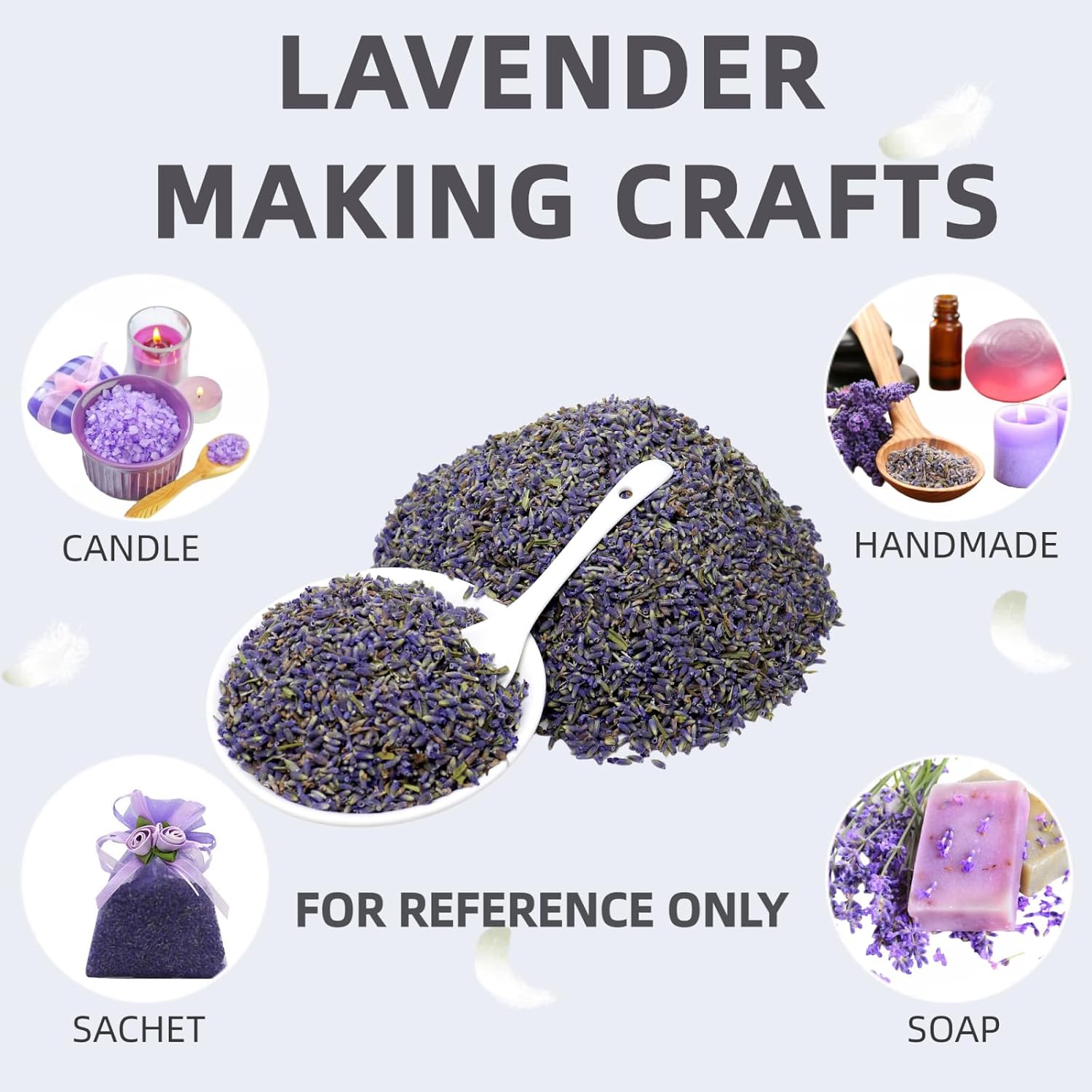 Dried Lavender Buds, Natural Lavender Flowers (7oz / 200g) for Weddings Parties Wardrobes Drawers Sachets Soap Making DIY Projects