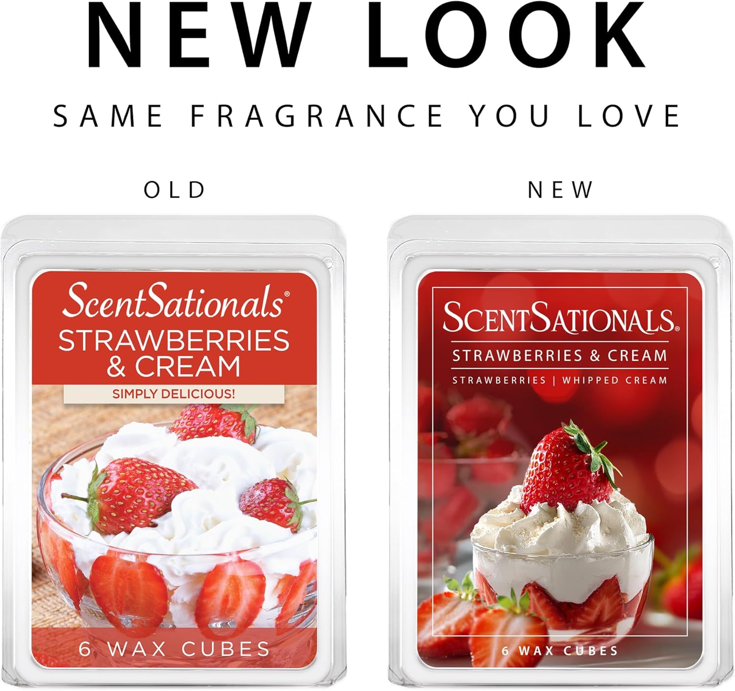 ScentSationals Strawberries & Cream Scented Wax Melts - Strawberry & Whipped Cream, 10oz (24 Cubes)