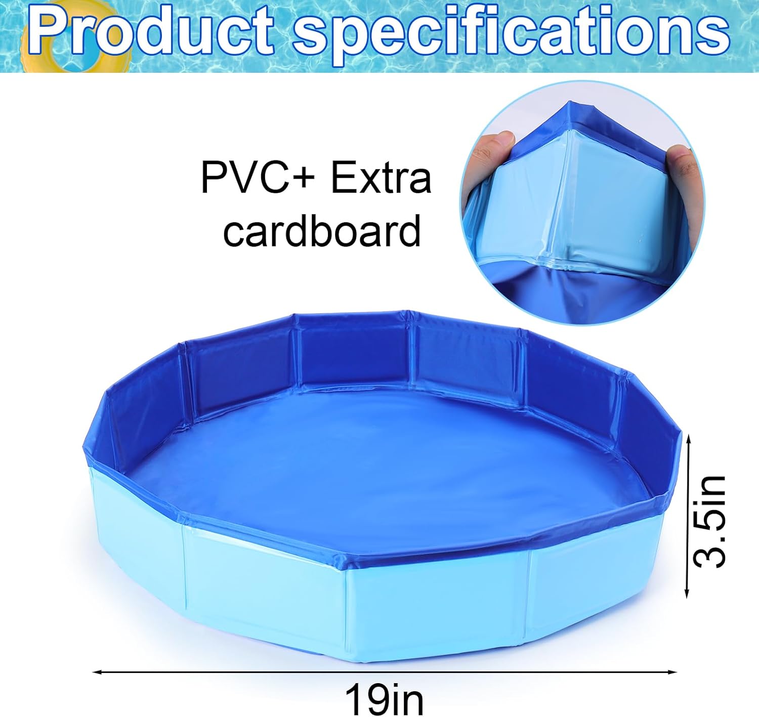 Mity rain Pool Foot Bath - Inflatable-Free and Foldable, Foot Soaking Bath Basin Portable for Pool Entry, Swimming Pools above Ground Essentials Swimming Pool Clean Feet Accessories, Blue