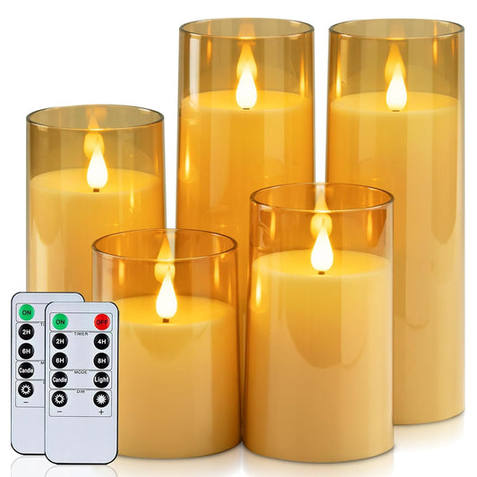 Homemory Amber Flickering Flameless Candles