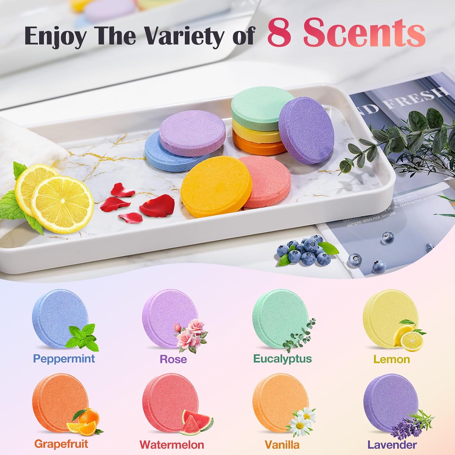 Qivatex Shower Steamers Aromatherapy, Birthday Gifts for Women, Teen Girls | Natural Essential Oils, Soothing Spa Self Care for Stress Relief & Relaxation, Gift for Women, Wife, Mom, Sister, Girlfriend