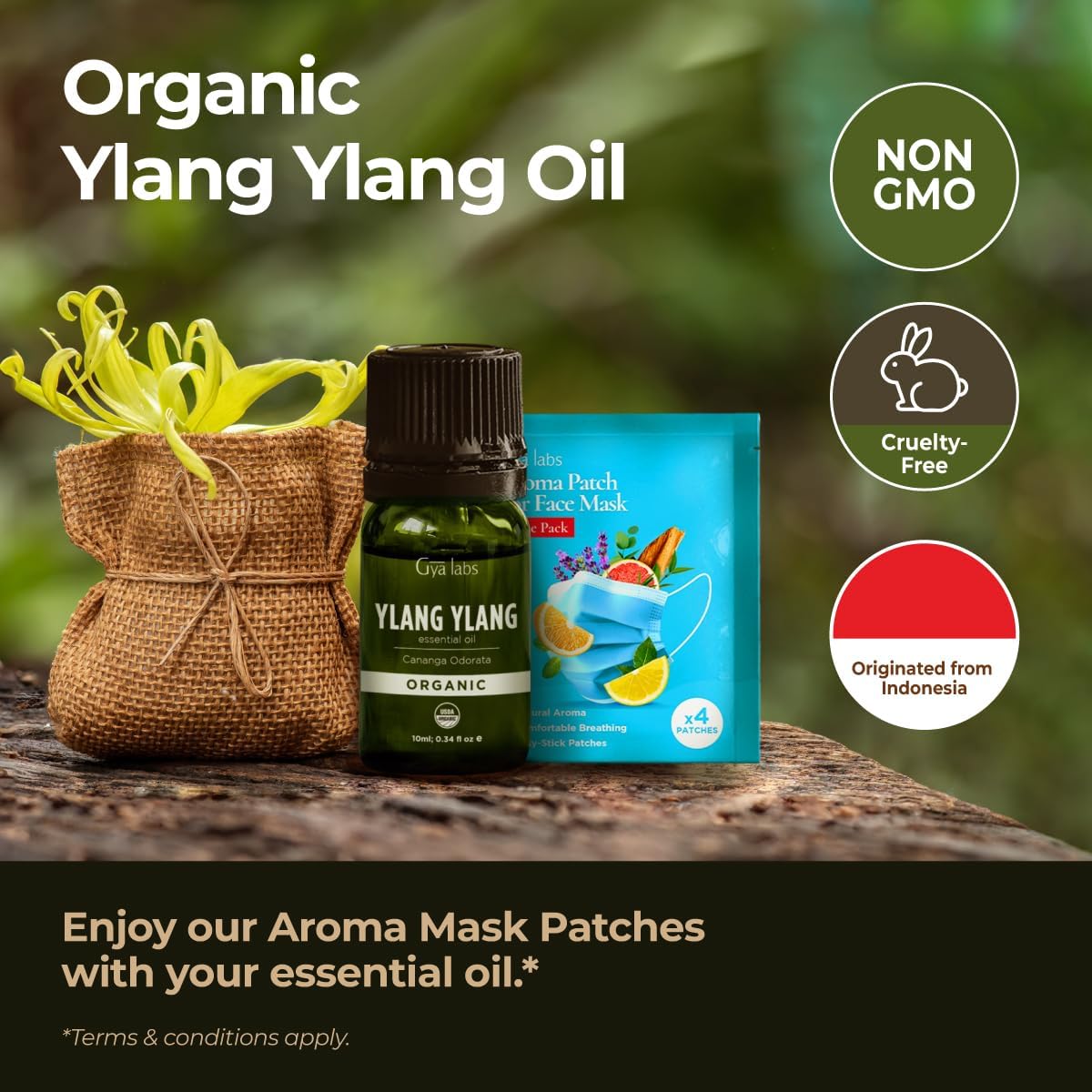Organic Ylang Ylang Essential Oil for Diffuser & Sage Oil for Diffuser Set - Aromatherapy Grade Essential Oils Set - 2x0.34 fl oz - Gya Labs