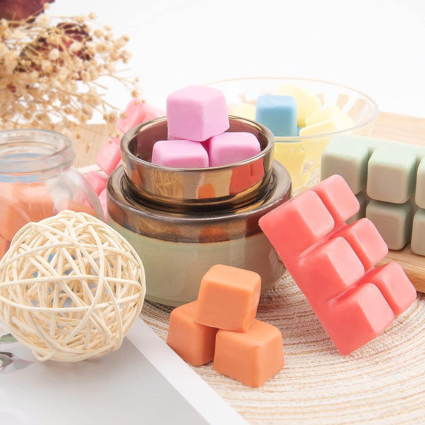 UCC Wax Melts, Premium Plant Based Natural Soy Scented Melts Cubes, Wax Melts Tarts, Colored Wax Melt Gift-4 Pack