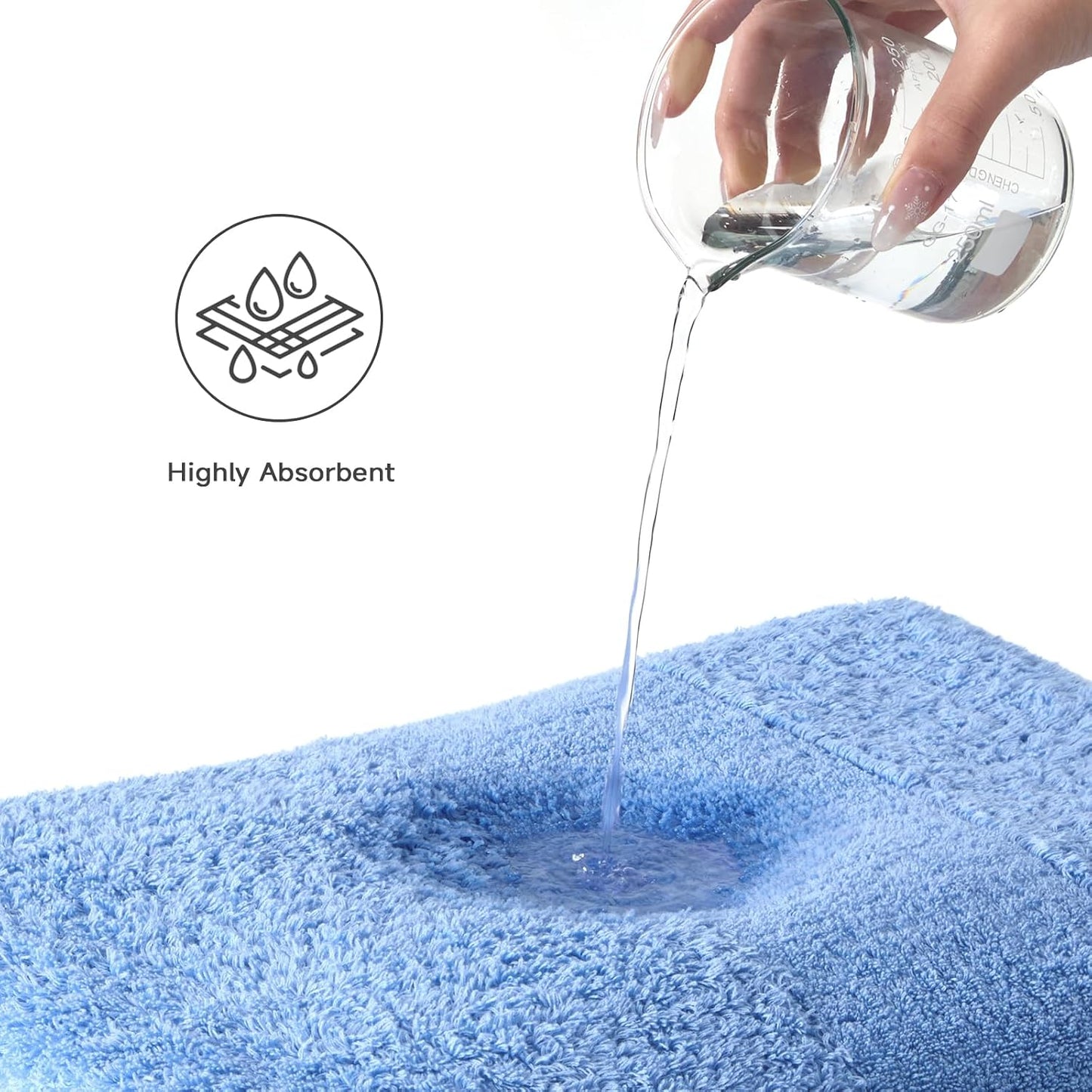 REDKISS 2 Pack Luxury 30x58 Inch Large Cotton Bath Towels Set,Ocean Blue | 100% cotton luxury fabric, ultra soft, highly absorbent & quick dry ocean blue towels for bathroom, gym, hotel and spa