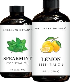 Brooklyn Botany Spearmint & Lemon Essential Oils – 4 Fl Oz (Pack of 2) – 100% Pure & Natural – Invigorating & Energizing Aromatherapy Blend