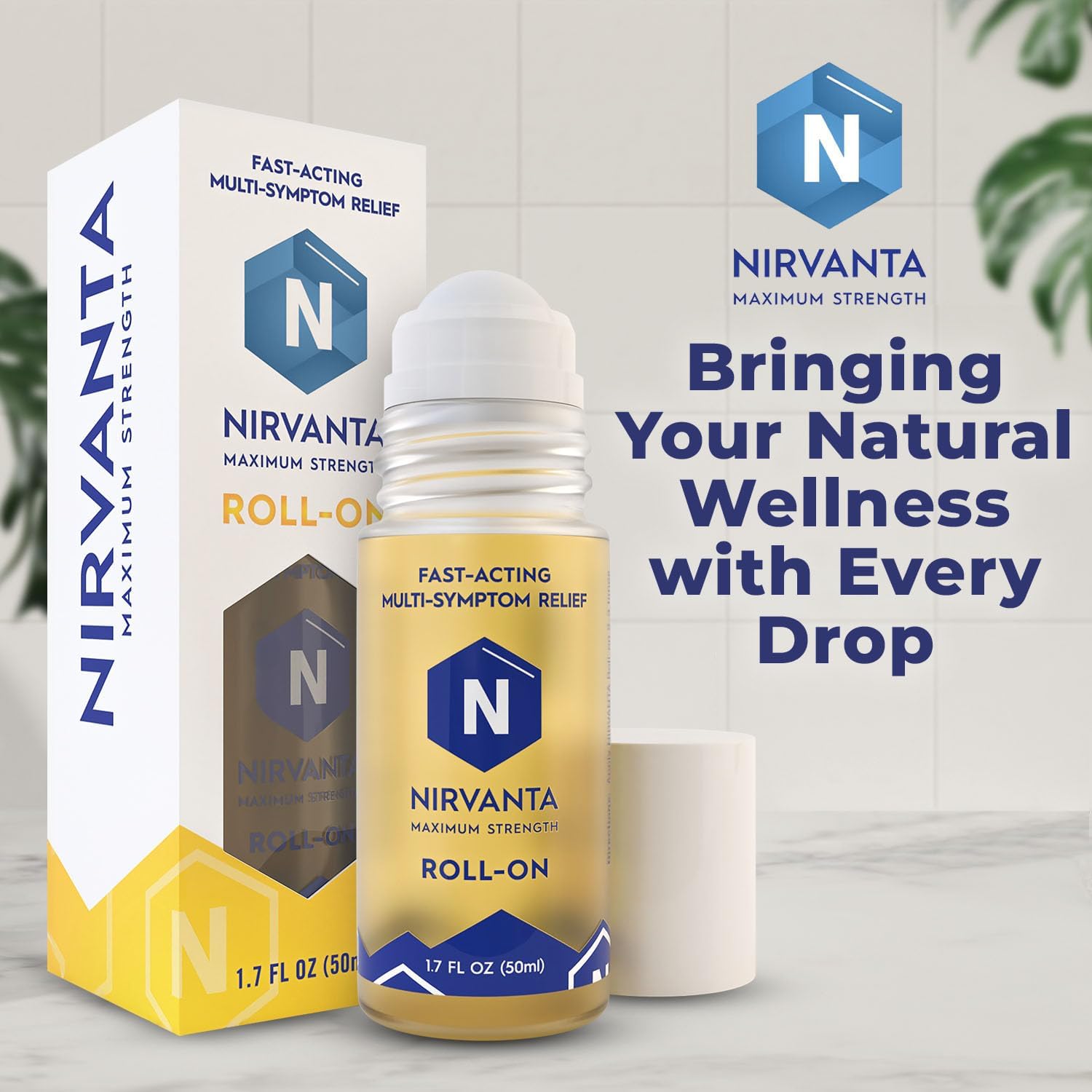 Nirvanta Natural Nerve Comfort Roll-On Oil 1.7oz – Fast-Absorbing with Rosehip, Frankincense and Myrrh - Support for Neck, Back & Joints – Lightweight and Non-Greasy