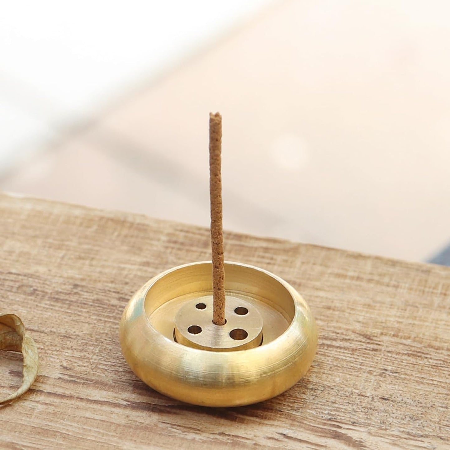 12 Pcs Brass Incense Burner Holder, Mini Copper Incense Stick Holder Gold Cone Incense Holder for Yoga Meditation Indoor Outdoor Home Decor