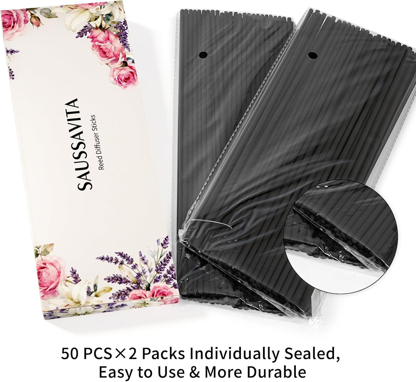 11 inch Diffuser Sticks 100 Pack, Diffuser Reeds Sticks Refill for Home and Bathroom, Diffuser Reeds Sticks for Scented Diffuser Black
