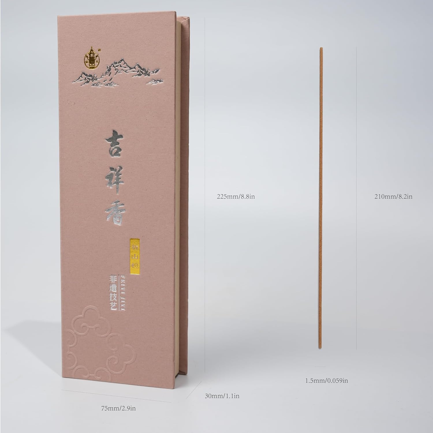 Incense Sticks, 110 Fuxi New Mountain Sandalwood Sticks - 100% Natural Chinese Aromatherapy, Charcoal Free & Coreless, for Daily Wellness, Yoga, and Home Fragrance
