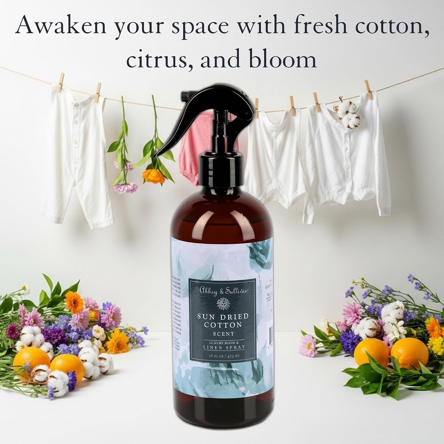Abbey & Sullivan Linen Spray, Sun Dried Cotton, Pack of 2, 16 oz
