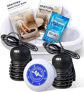 Ionic Foot Detox Machine 3.0, Foot Spa at Home detox, Ion Detox Foot Bath Cleanse Machine to Remove Toxins -2 Arrays, 15 Disposable Foot Bath Liners, Detox Sea Salt, Upgraded Durable Basin