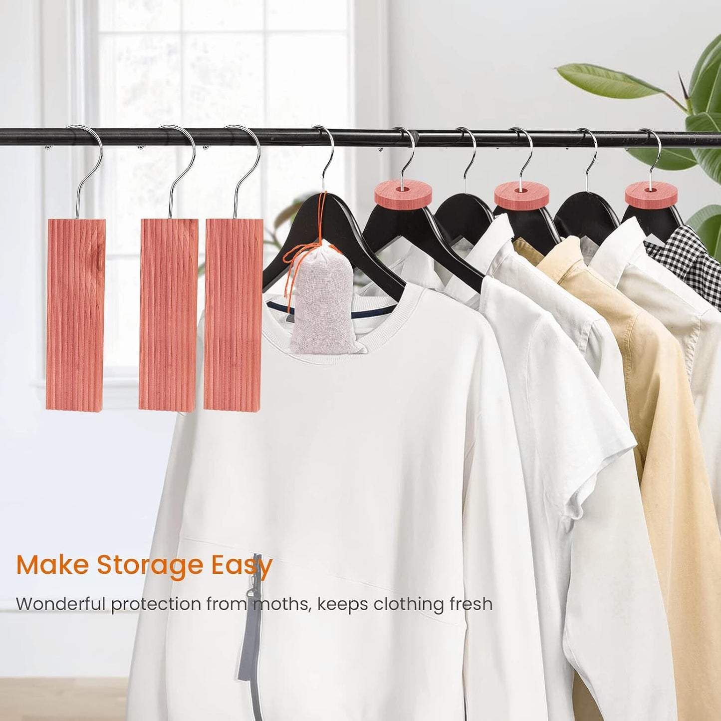 Homode Cedar Blocks for Clothes Storage, 100% Aromatic Red Ceder Wood, Cedar Balls and Cedar Rings for Closets and Drawers