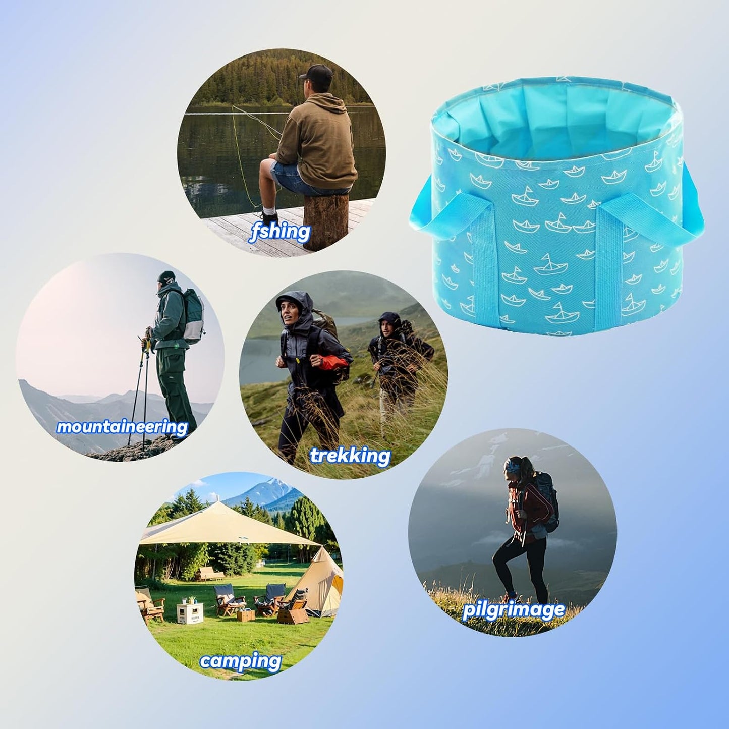 Collapsible Bucket for Soaking Feet-25L Portable Travel Foot Bath Tub, Foot Soaking Bath Basin Portable, Foot Spa Soaking Feet Home Pedicure Basin Outdoor Camping,Blue
