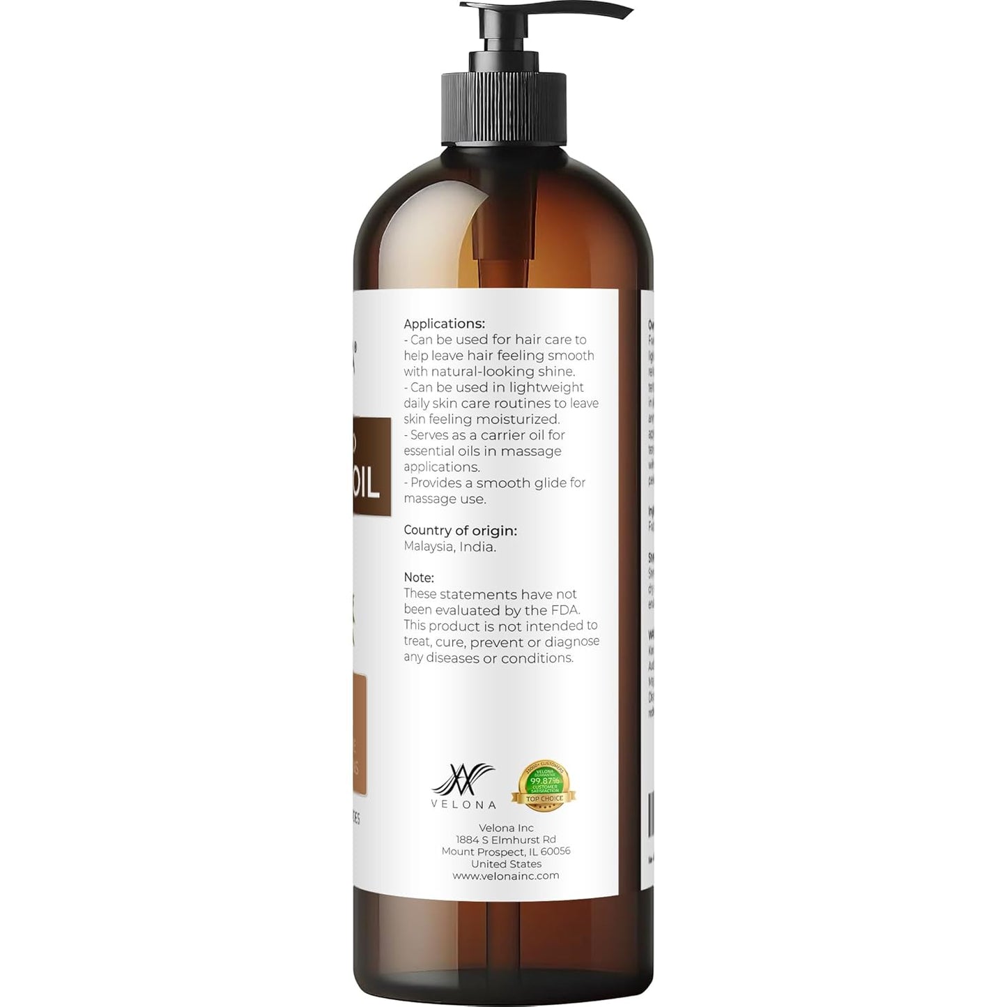 velona MCT Coconut Oil - 16 Fl Oz | 100% Pure and Natural Carrier Oil | Fractionated | Skin, Face, Body, Hair Care | Use Today - Enjoy Results