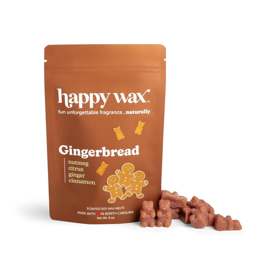 Happy Wax Gingerbread Scented Bear Wax Melts - Natural Strong Holiday Scented Infused with Essential Oils - Non Toxic & Pet