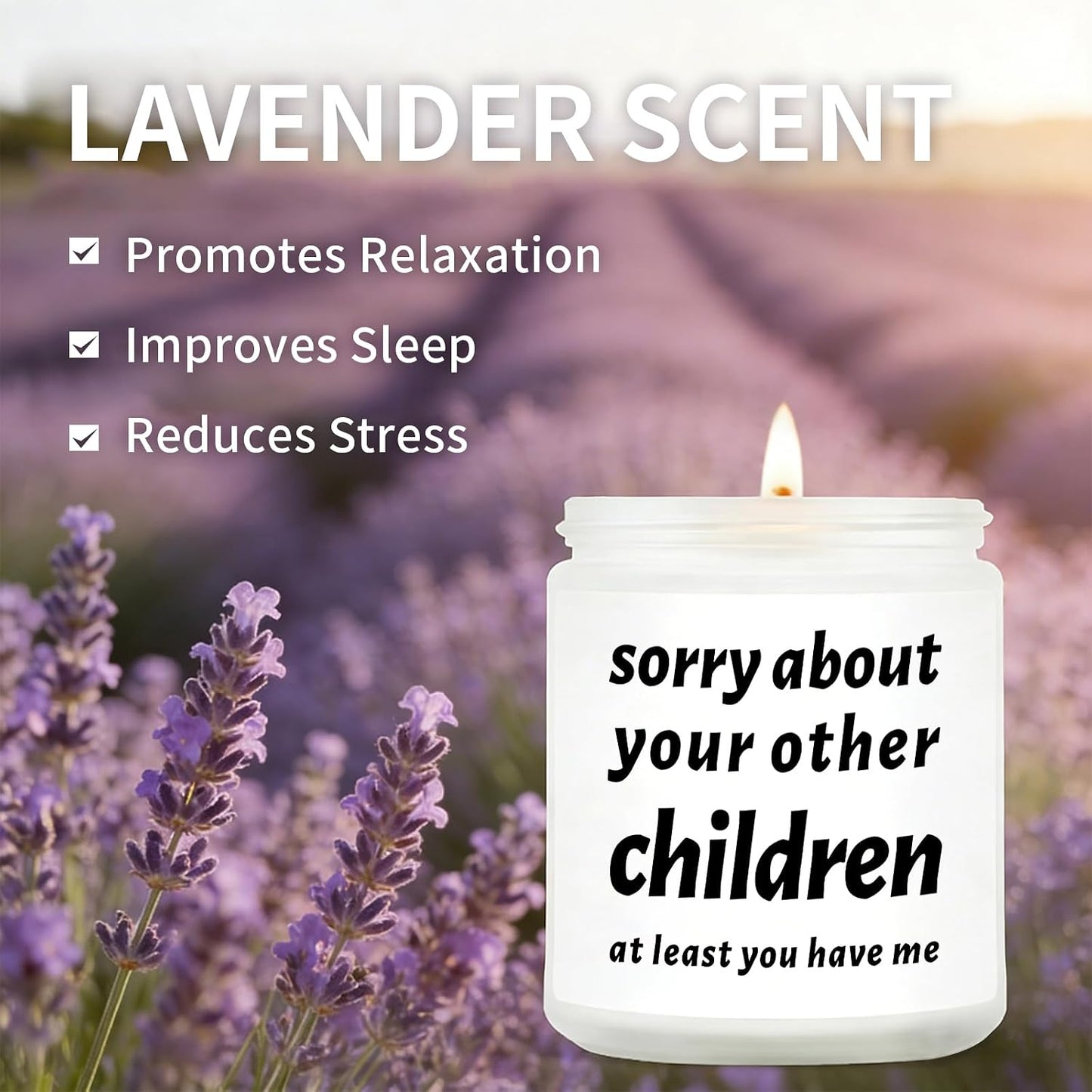 Mothers Day Gifts for Mom from Daughter Son, Funny Moms Birthday Gift Ideas - Lavender Scented Soy Wax Candle