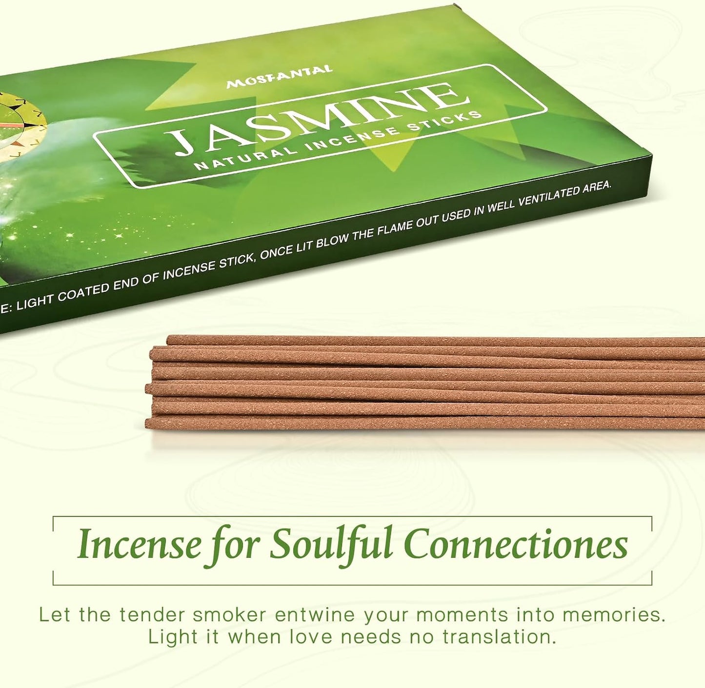Jasmine Incense Sticks - Natural Incense for Relaxation, Meditation and Creating a Serene Atmosphere,(100 Sticks & 1 Burner Holder)
