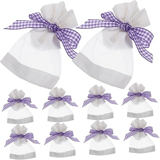 Empty Sachet Bags for Scented Lavender 10pcs Linen Fragrance Pouches Drawstring