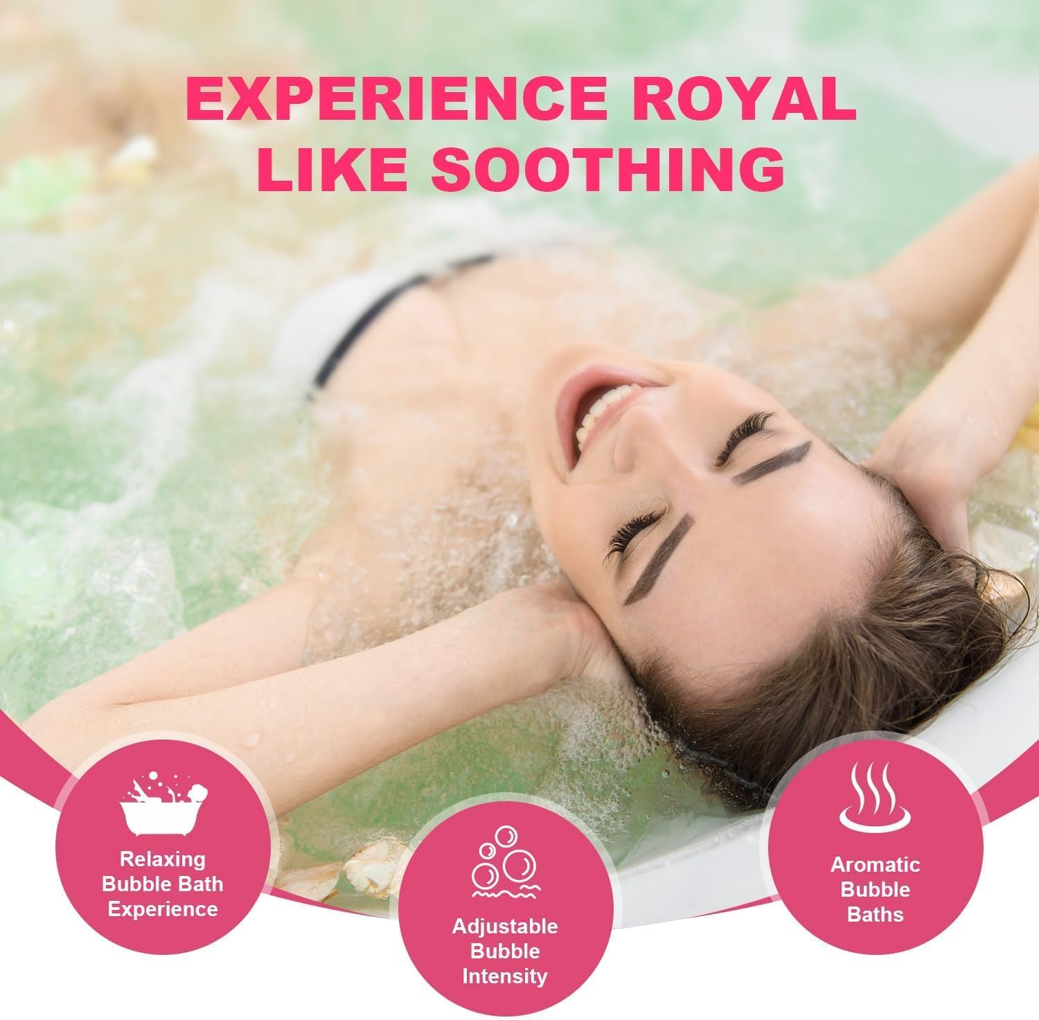 Flgocexs Bubble Bath Mat,Full Body Waterproof Spa Mat for Bathtub, 6-Speed Bubbles, Remote Control & Non-Slip Suction Cups for Home Relaxation Green