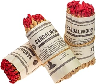 Tibetan Rope Incense Bundle Aromatherapy. Sandalwood Tibetan Organic Handmade Rope Incense - Made in Nepal - 3 Bundles (3pk Sandalwood)