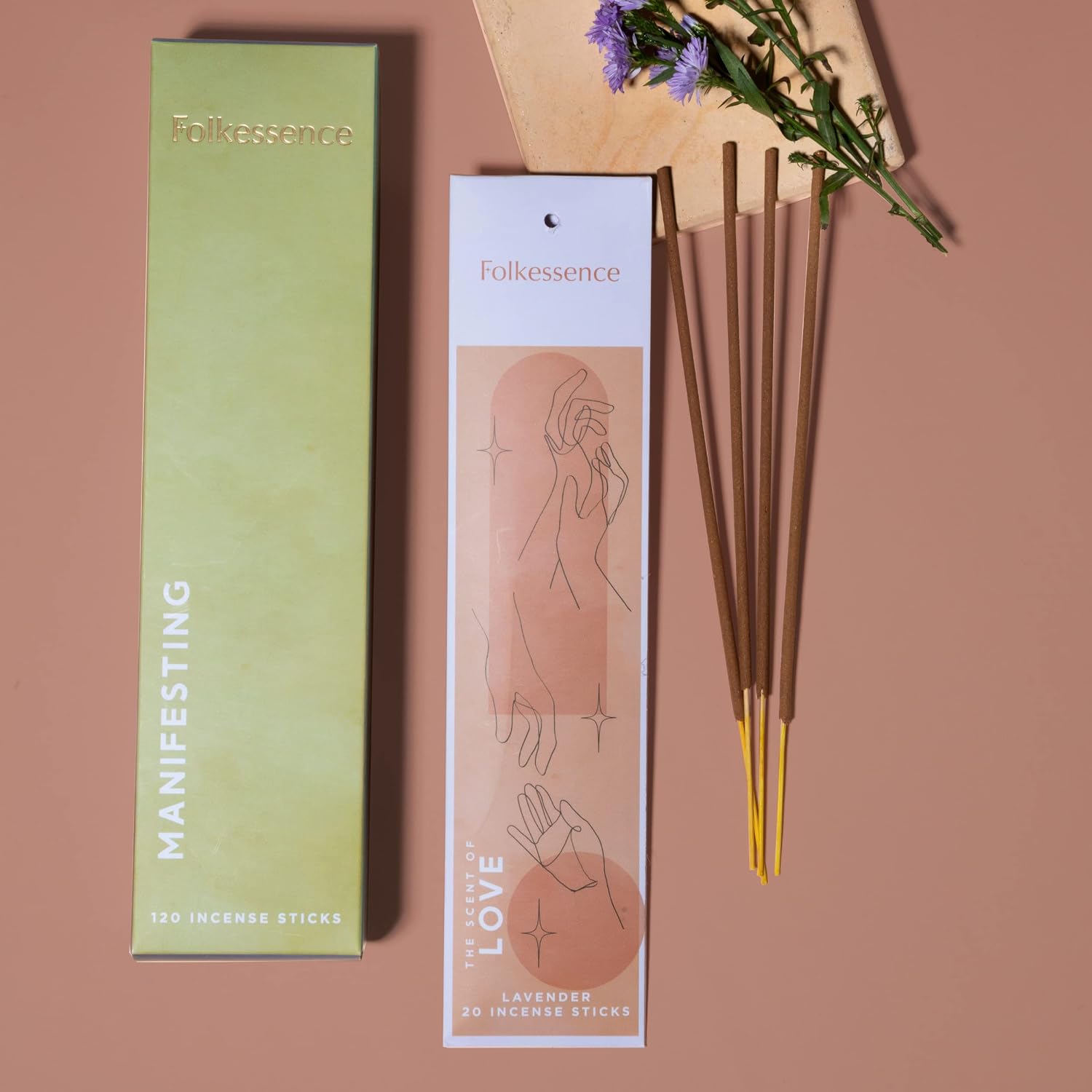 Folkulture Incense Sticks (120 Sticks) | Set of 6 Premium Incense For Manifesting, Aromatherapy, Gifts | No Charcoal,Organic, Non Toxic, 45 Mins, Long Burning Frankincense, Coffee, Mint Insence-Sticks