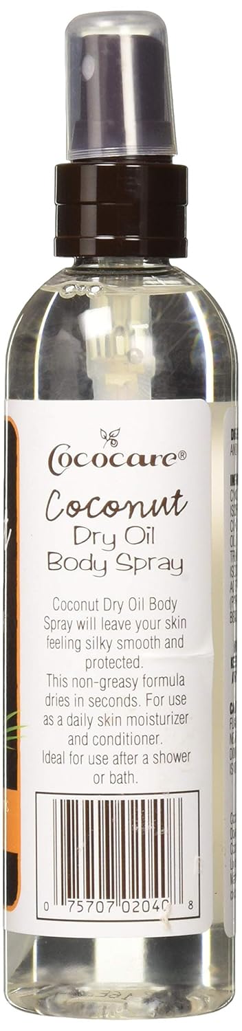 Cococare Coconut Dry Oil Body Spray 6 Oz - Travel Size Oil Spray for Healthy Skin
