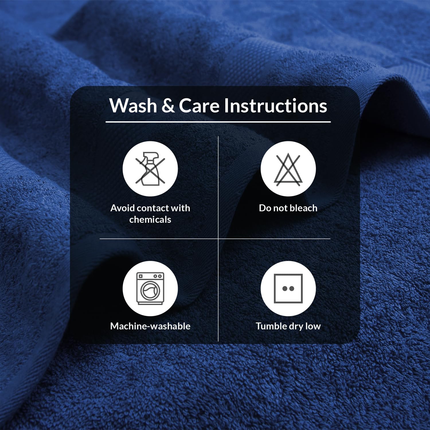 Infinitee Xclusives Luxury 100% Ring-Spun Cotton Bath Towels Set of 4 (27x54 inches) – Soft, Absorbent & Quick-Drying Towels for Bathroom, Gym, Spa & Hotel Use (Tranquil Navy, Bath Towels)