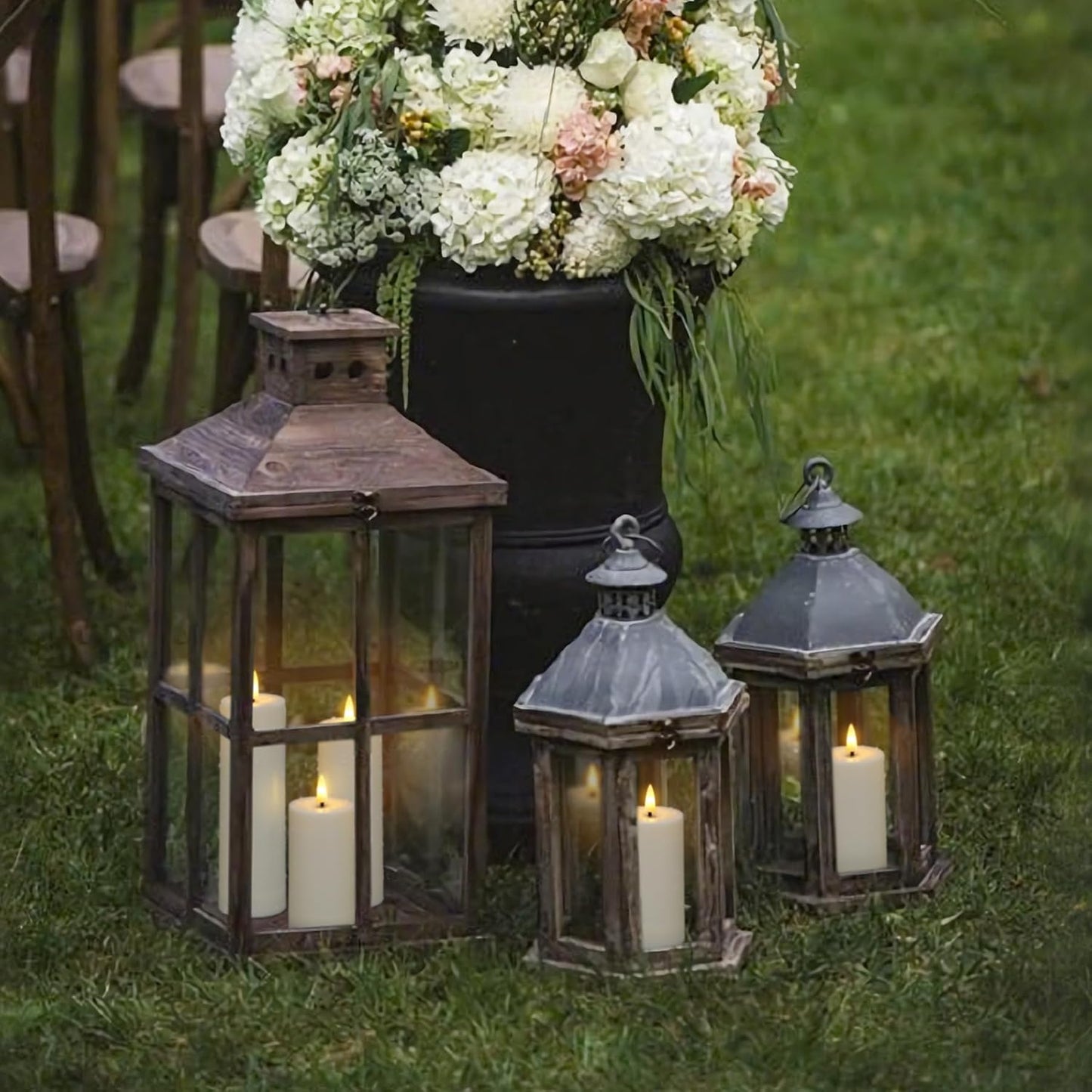 Flameless Waterproof 2.2" x4" 4" 5" 5" 6" 6" 7" 7" Pillar Candles with Remote Control and Timer, LED Battery Operated Plastic Ivory Pack of 8 Outdoor Flickering Warm Light