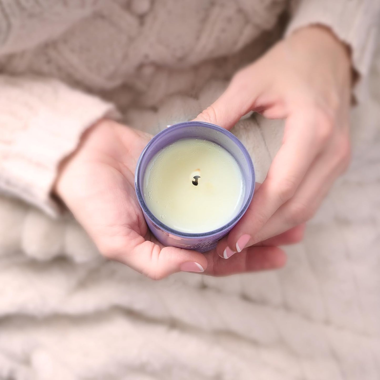 Christian Art Gifts Soy Wax Scented Candle: Lavender & Sage Scent, Psalm 118:6 Bible Verse, Pure Essential Oils, 4.5 oz, Up to 20 Hours Burn Time, Glass Jar w/Bamboo Lid, Encouragement Gift for Women