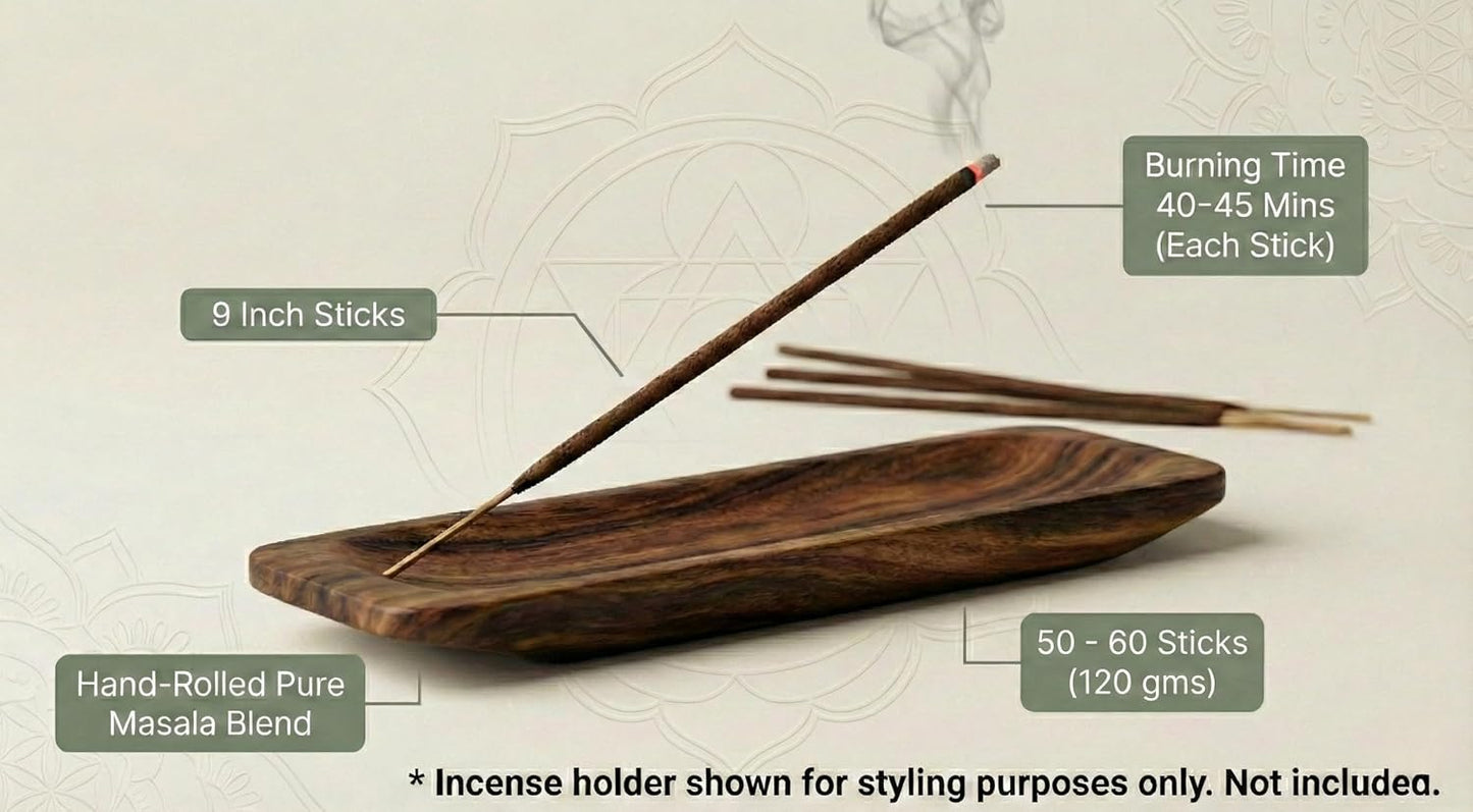 Premium Guruji Divinity Sacred Nights Incense Gift Set | Hand-Rolled Masala Incense for Meditation, Yoga & Home Fragrance