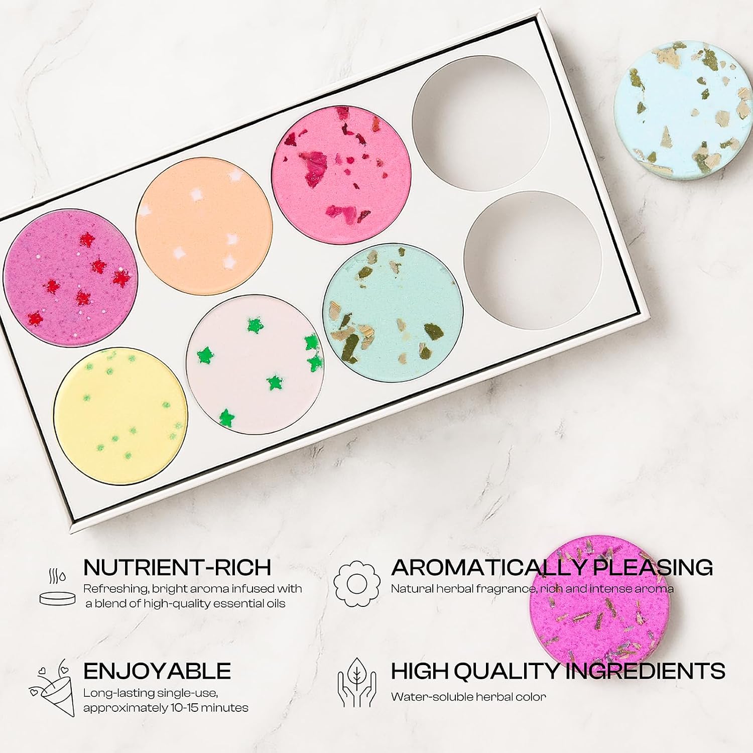 Shower Steamers Aromatherapy for Women, 8 Scents with Essential Oils | Relaxing home spa self-care, stress relief mental clarity, birthday gift for mom, wife, girlfriend