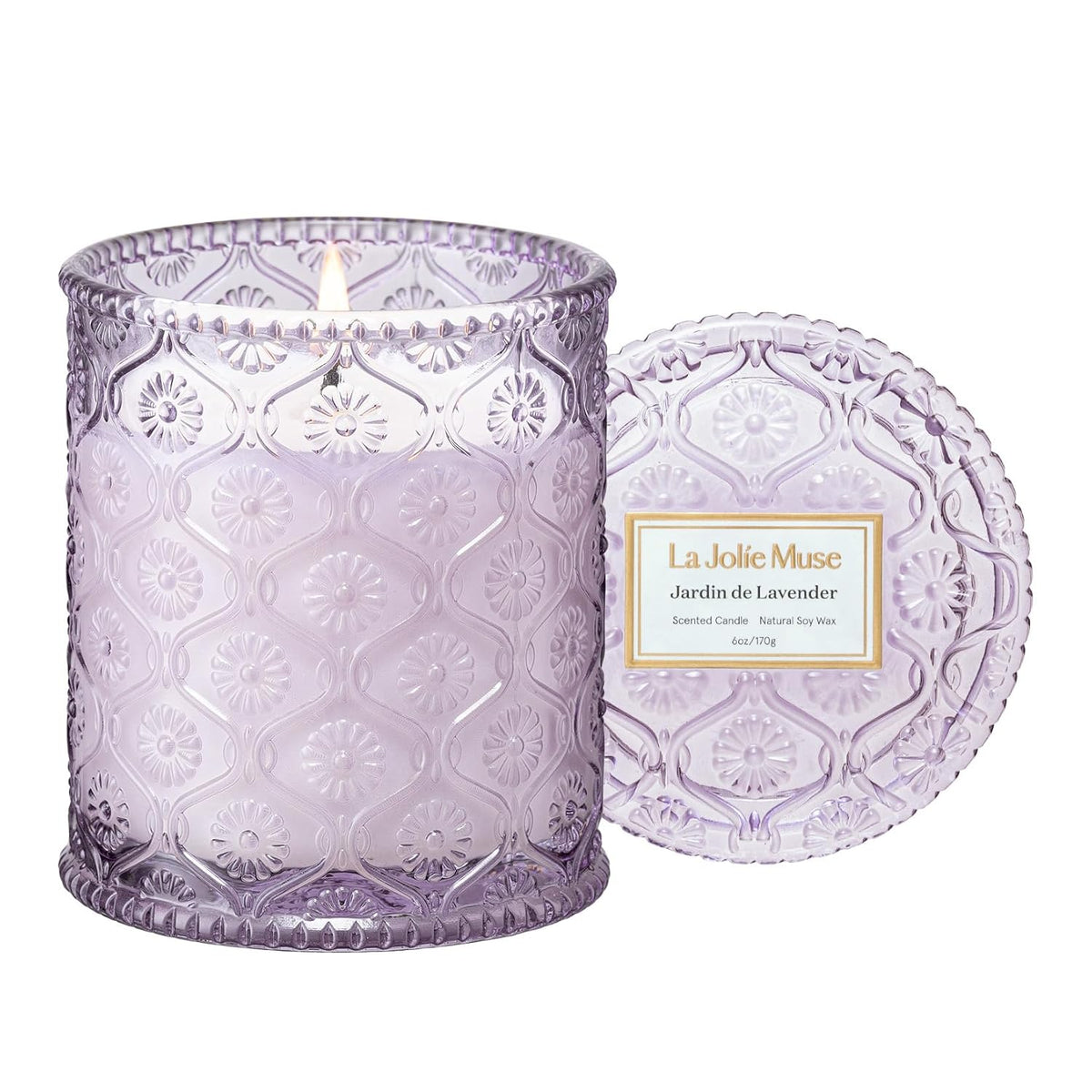 LA JOLIE MUSE Lavender Lilac Fresh Scented Candles for Home