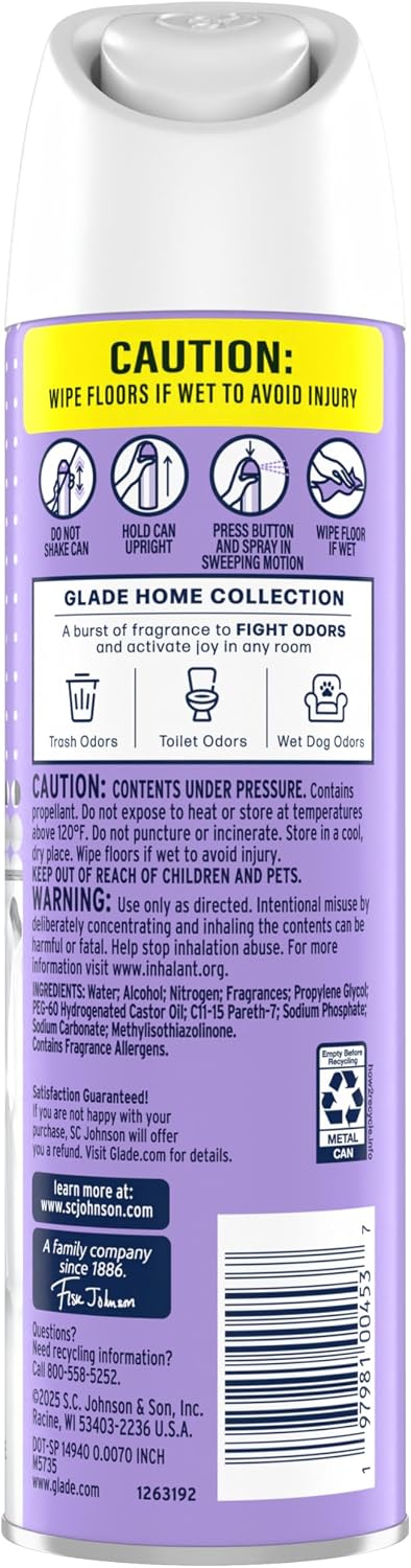 Glade Odor Fighting Soft Mist Air Freshener Room Spray, Lavender, 7.3oz., 1 count